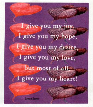 My first Valentine poem: I give you my heart!