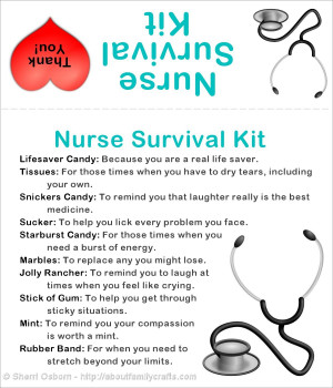 Printable Nurse Survival Kit Bag Tag
