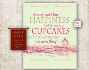 is Cupcakes- Pink Cupcake Kitchen Art- Kitchen Chalkboard- Cupcake ...