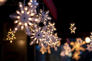 christmas, light, lights, night, snow, snowflake, star