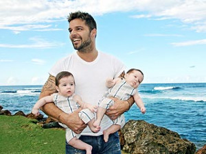... Martin with sons Valentino (left) and Matteo in San Juan, Puerto Rico