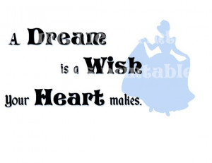 ... DIY You PRINT A Dream is a Wish Heart Disney quote Wedding Princess