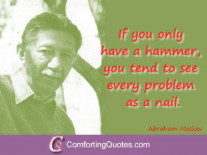 Quote on Hammer and Nail from Abraham Maslow