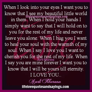 When I Say I Love You..