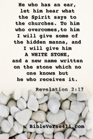 ... stone and a new name written... Revelation 2:17 Bible Verse Pictures