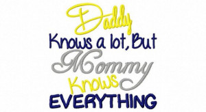 Embroidery Design Daddy Knows a lot , But Mommy Knows Everything Funny ...