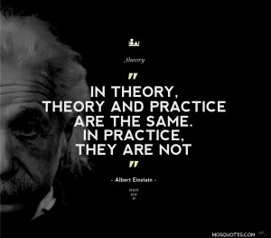 Albert Einstein Life Quotes In theory theory and practice are the same ...