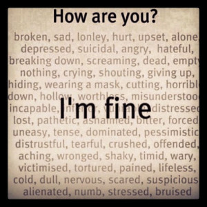 alone, angry, breaking down, broken, cold, crying, cutting, depressed ...