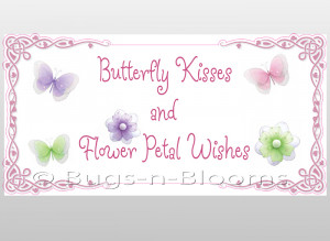 Details about Butterfly Kisses And Flower Petal Wishes Stickers Saying ...