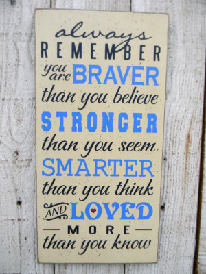 Always Remember you are Braver than you know - Winnie the Pooh quote