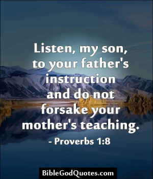 Listen, my son, to your father's instruction and do not forsake your ...