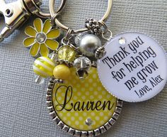 Thank you for helping me grow Teacher Gift PERSONALIZED Name Silver ...