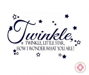 Twinkle Twinkle Little Star Wall Decal - Nursery Decal Quote Lettering ...