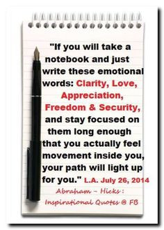 : Clarity, Love, Appreciation, Freedom & Security, and stay focused ...