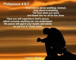 Don't worry about anything; instead, pray about everything. Tell God ...