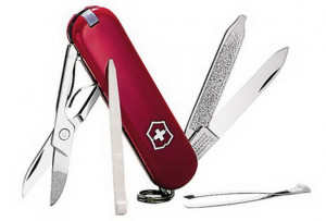 Contains six stainless-steel tools Tools include knife blade, scissors ...