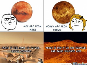 Men are from Mars, women are from Venus & I’m from Pluto….