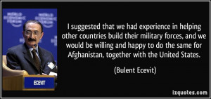 suggested that we had experience in helping other countries build ...