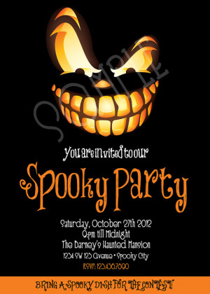 Spooky Party Invitation - Adult Halloween Invitation - Halloween Party ...