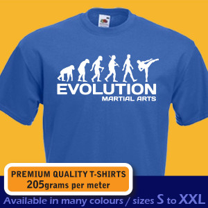Ape EVOLUTION of MARTIAL ARTS taekwondo kickboxing karate funny mens ...