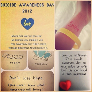 Suicide Awareness Day is tomorrow. Wear your yellow! Also, pin a pic ...