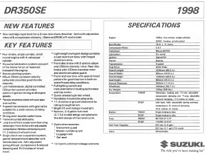 Suzuki Dr 350 S 1994 Technical Specifications