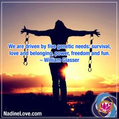 We are driven by five genetic needs: survival, love and belonging ...