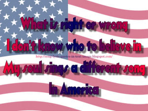 In America - Creed Song Lyric Quote in Text Image