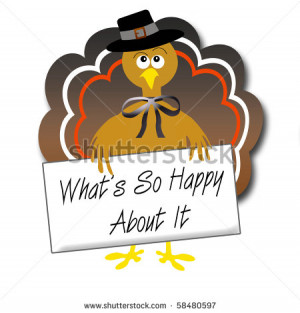 sarcastic pilgrim turkey with protest sign illustration - stock photo