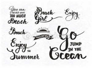 Set of summer motivational quotes about beach vacation and relaxation ...