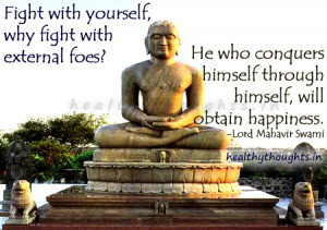... Mahavir swami-mahavir jayanti quotes-fight inner foes-obtain happiness