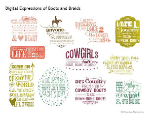 ... variety of Western-themed quotes and phrases, perfect for any gal who