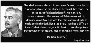 The ideal woman which is in every man's mind is evoked by a word or ...