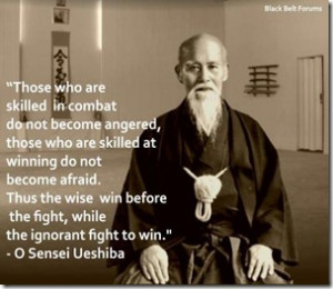 Morihei Ueshiba was the founder of Aikido, which can be translated as ...