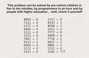Hint: Think like a pre-schooler. You can't add or subtract (very well ...