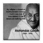 Gandhi Religion Non-violence Tile Coaster