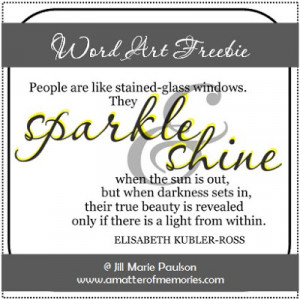 WORD ART: Sparkle & Shine Quote Word Art Freebie...