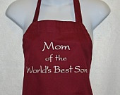 Mom of the World's Best Son Cooking Apron FREE Shipping from ...