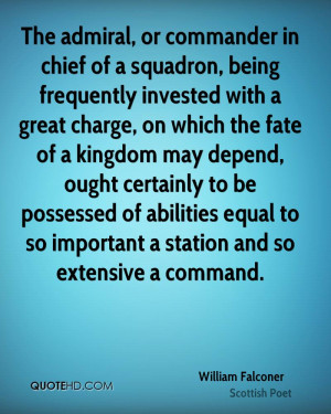 ... or commander in chief of a squadron being frequently invested with a