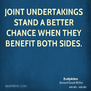 Joint undertakings stand a better chance when they benefit both sides.
