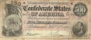 ... Jackson | 1864-500-CONFEDERATE-CIVIL-WAR-CURRENCY-GENERAL-STONEWALL