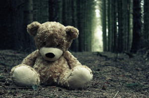 lonely-lost-sad-teddy-bear-woods-Favim.com-44395