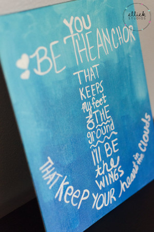 Ombre Anchor Quote Acrylic Canvas Painting 8x10 