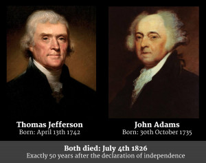Remarkably Jefferson and Adams, who would both serve as Presidents of ...