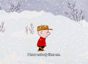 snow winter peanuts depressed charlie brown lonely charlie snowing ...