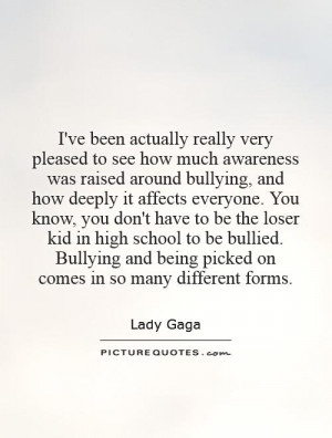 very pleased to see how much awareness was raised around bullying ...