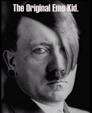 ... Adolf Hitler in his Emo phase. Above Right: One of Hitler's paintings