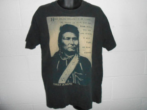 Vintage Chief Joseph Native American Indian Quote T Shirt Sz L