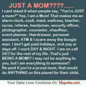 Truth here. I love being a mother. It is an honor that God entrusted ...
