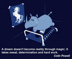 ... ; it takes sweat, determination and hard work.' ~ Colin Powell #Quote